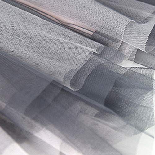TUDUZ Mujeres Verano Falda La Altura del Tobillo Enaguas  Columpio De Tul Falda  Plisado FaldaTutu Cintura Alta Falda De Malla Falda Maxi (A-Gris, Free Size)