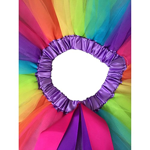 Tutú Pixnor con capas de los colores del arcoiris, falda de volantes para bailar, para fiestas