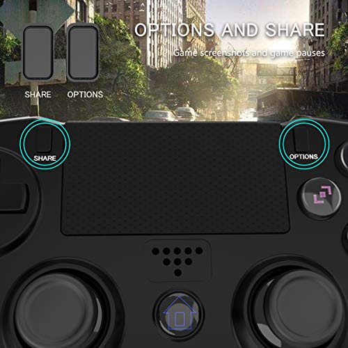 TUTUO Mando Inalambrico para ps4, Gamepad Wireless Bluetooth Controlador Joystick con Vibración Doble/Puerto de Audio Remoto/Mandos Inalámbrico