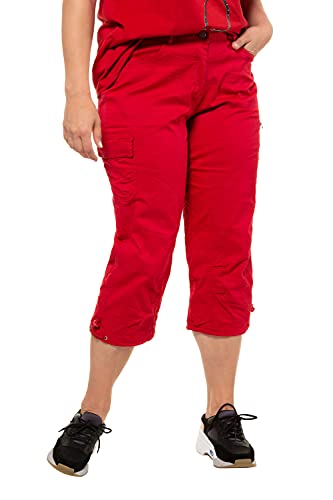 Ulla Popken Hose, 7/8, Pantalones Para Mujer, Rojo (Dunkelrot 50), 46