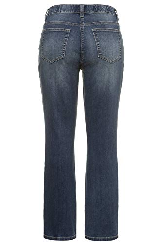 Ulla Popken Jeanshose Destroy Mit Perlen Und Strass, Mandy Vaqueros Straight, Azul (Bleached 92), 48 (Talla del Fabricante: 46) para Mujer