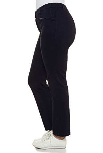 Ulla Popken Mujer grandes tallas hasta 60 | Pantalones vaqueros | Modelo "Mony" | Cintura parcialmente elástica | Corte regular | Pierna recta | 654031 marine 62