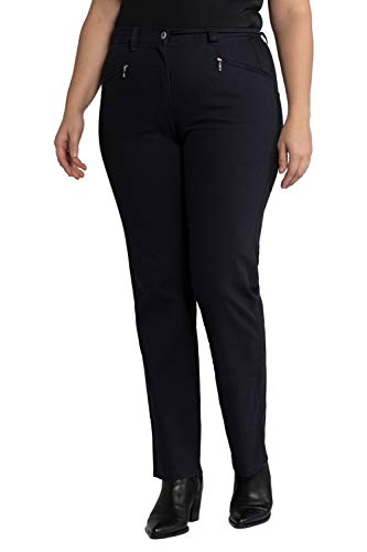Ulla Popken Mujer grandes tallas hasta 60 | Pantalones vaqueros | Modelo "Mony" | Cintura parcialmente elástica | Corte regular | Pierna recta | 654031 marine 62