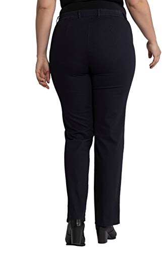 Ulla Popken Mujer grandes tallas hasta 60 | Pantalones vaqueros | Modelo "Mony" | Cintura parcialmente elástica | Corte regular | Pierna recta | 654031 marine 62