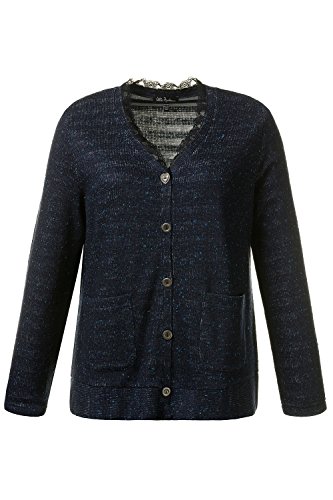 Ulla Popken Trachtenstrickjacke Mit Streifen, Chaqueta Austriaca para Mujer, Azul (Hellblau 73), 50