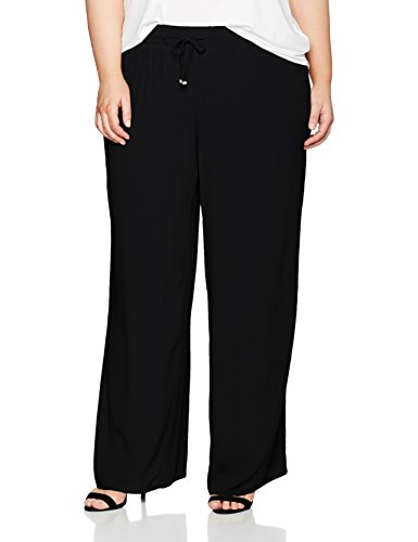 Ulla Popken Weite Viskose Hose, Pantalones para Mujer, Negro (Schwarz 10), 46/48