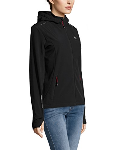 Ultrasport Advanced Chaqueta softshell para mujer Tina, chaqueta funcional moderna, chaqueta outdoor, Negro/Rojo, M