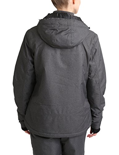 Ultrasport Chaqueta de Esquí para Mujer Mel - Chaqueta Deportiva para Mujer Impermeable y Transpirable con Tela Ultraflow 10.000, Gris Oscuro/pink, L