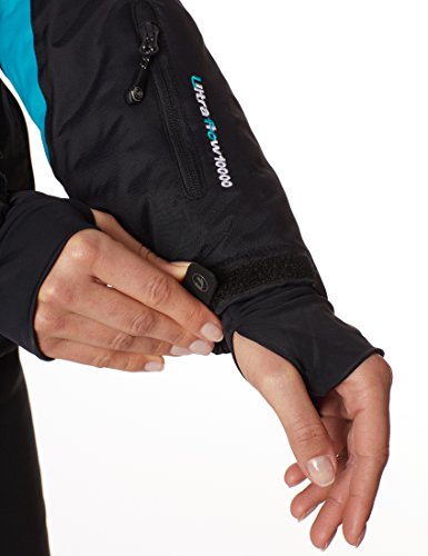 Ultrasport Chaqueta Deportiva para Mujer Kitzbühel - Chaqueta Softshell para Mujer Acolchada e Impermeable con Tela Ultraflow 10.000, Azul / Blanco / Negro L