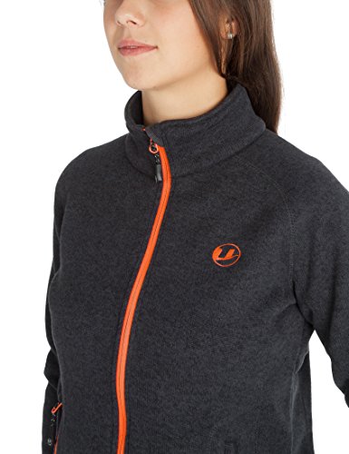Ultrasport Snug Forro Polar Deportivo, Mujer, Ébano/Naranja, 42