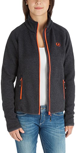 Ultrasport Snug Forro Polar Deportivo, Mujer, Ébano/Naranja, 42