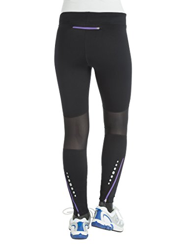 Ultrasport Windstopper Pantalones de Correr, Mujer, Negro/Morado, M