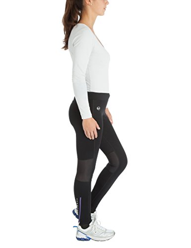 Ultrasport Windstopper Pantalones de Correr, Mujer, Negro/Morado, M