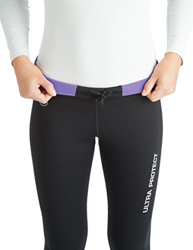 Ultrasport Windstopper Pantalones de Correr, Mujer, Negro/Morado, M