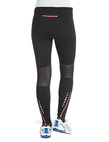 Ultrasport Windstopper Pantalones de Correr, Mujer, Negro/Rosa, S