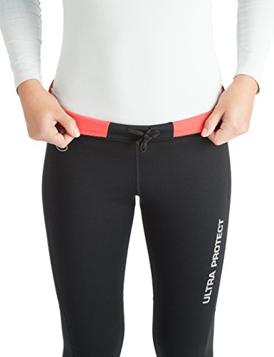 Ultrasport Windstopper Pantalones de Correr, Mujer, Negro/Rosa, S
