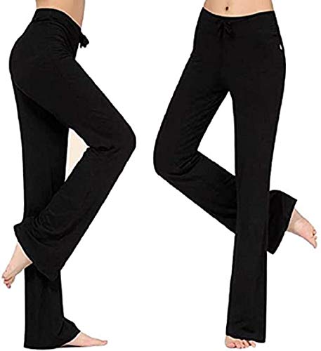 UMIPUBO Pantalones De Yoga para Mujer con Bolsillos Alta Cintura Elásticos Cordón De Pierna Ancha Salón Recto Suelto Pantalones De Entrenamiento De Entrenamiento Pantalones De Chándal Casuales