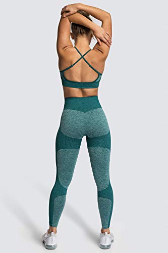 UMIPUBO Pantalones Deportivos para Mujer Medias Deportivas para Mujer Yoga Medias de Yoga elásticas de Cintura Alta Fitness Deportes Estiramiento de Yoga y Pilates(Verde Oscuro, S)