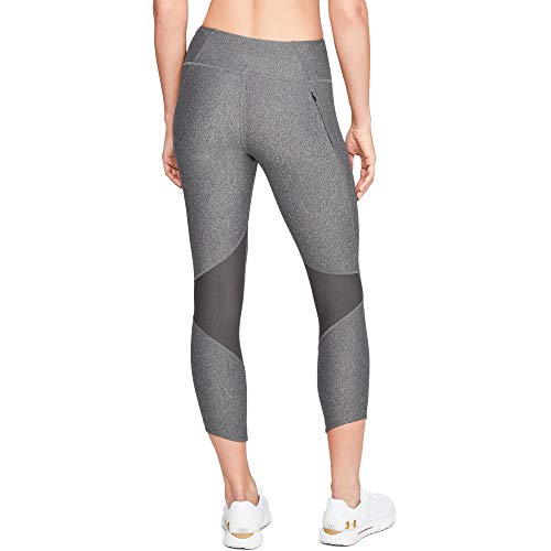 Under Armour Fly Fast Crop Capri para Mujer, Mujer, Pantalones Pirata, 1317290-020, Gris (Jaspeado Claro/Reflectante), Small