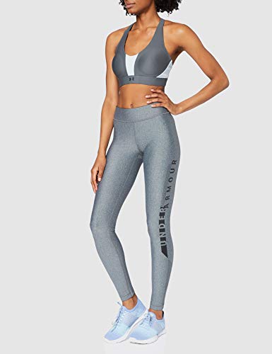Under Armour Heatgear Graphic Leggings, Mujer, Gris (Pitch Gray Light Heather/Black 012), S