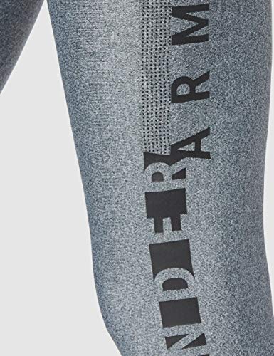 Under Armour Heatgear Graphic Leggings, Mujer, Gris (Pitch Gray Light Heather/Black 012), S