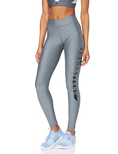 Under Armour Heatgear Graphic Leggings, Mujer, Gris (Pitch Gray Light Heather/Black 012), S