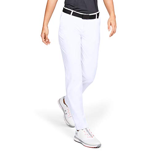 Under Armour Links Pant Pantalón de Golf, Mujer, Blanco (White/Mod Gray/White 100), 8