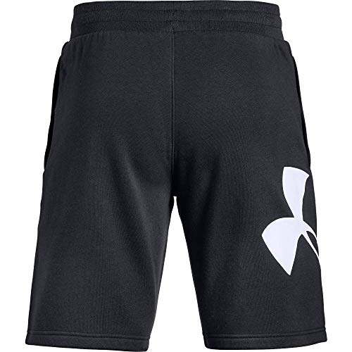 Under Armour Rival Fleece Logo Pantalones Cortos para Hombre, cómodos y robustos Pantalones para Correr, Ancho pantalón Corto con Bolsillos Laterales, Steel Light Heather/Black (035), XL