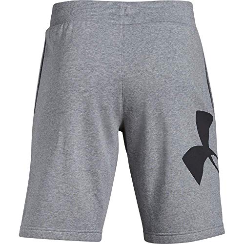 Under Armour Rival Fleece Logo Pantalones Cortos para Hombre, cómodos y robustos Pantalones para Correr, Ancho pantalón Corto con Bolsillos Laterales, Steel Light Heather/Black (035), XL