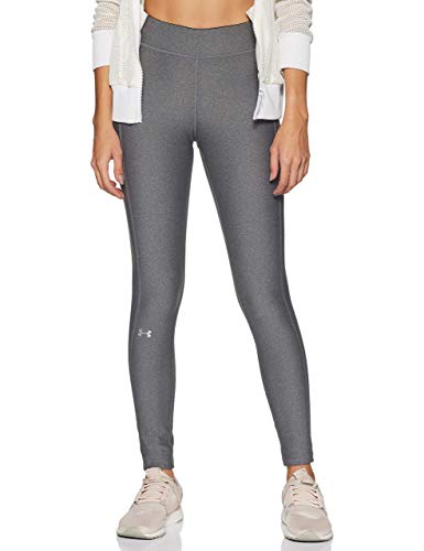 Under Armour UA Heatgear Leggings, Mujer, (Charcoal Light Heather/Charcoal Light Heather/Metallic Silver (019), L