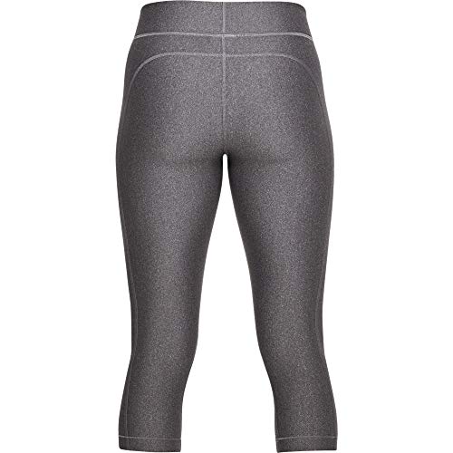 Under Armour UA Heatgear Leggings, Mujer, Gris (Charcoal Light Heather/Charcoal Light Heather/Metallic Silver (019), M