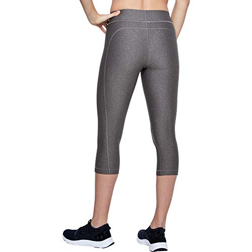 Under Armour UA Heatgear Leggings, Mujer, Gris (Charcoal Light Heather/Charcoal Light Heather/Metallic Silver (019), M