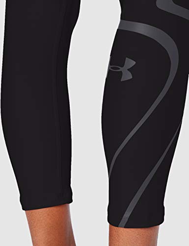 Under Armour UA HG Armour Shine Graphic Ankle Crop Pantalones Deportivos Para Mujer, Mallas Deportivas Mujer Negro XS