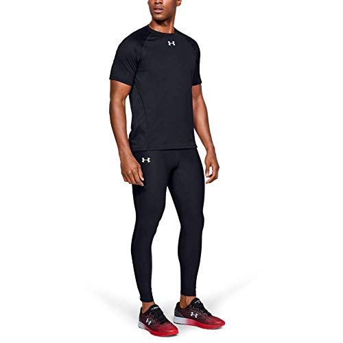 Under Armour UA Qualifier Heatgear Tight Leggings, Hombre, Negro (Black/Black/Reflective 001), L