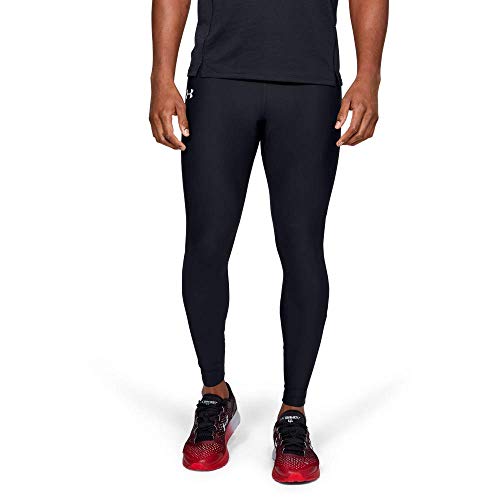 Under Armour UA Qualifier Heatgear Tight Leggings, Hombre, Negro (Black/Black/Reflective 001), L