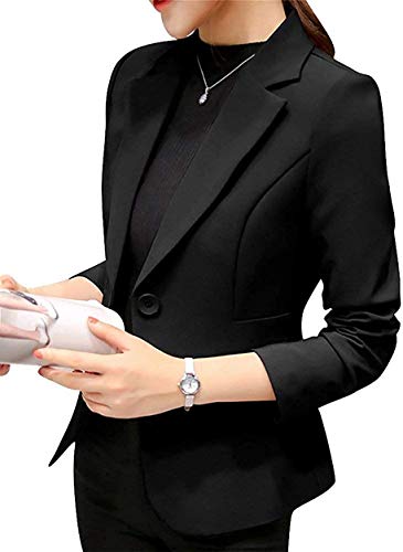 Uni-Wert Blazer Mujer Chaqueta de Traje Slim Fit Elegante Casual Oficina Negocios Outwear Solapa Manga Larga Chaqueta de Traje para Mujer