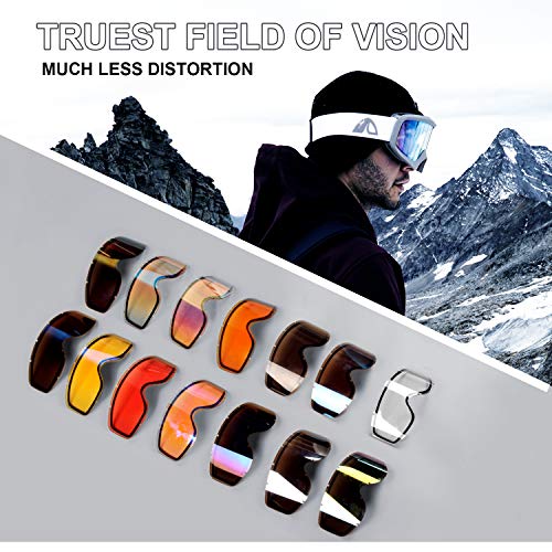 Unigear Gafas de Esquí OTG Esquiar Protección UV 400 Snowboard Revo Lentes Doble Anti-Niebla Anti-Reflejo de Nieve para Adulto Mujer Hombre