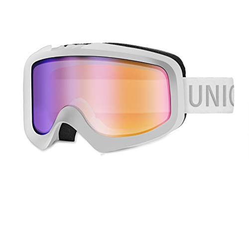 Unigear Gafas de Esquí OTG Esquiar Protección UV 400 Snowboard Revo Lentes Doble Anti-Niebla Anti-Reflejo de Nieve para Adulto Mujer Hombre