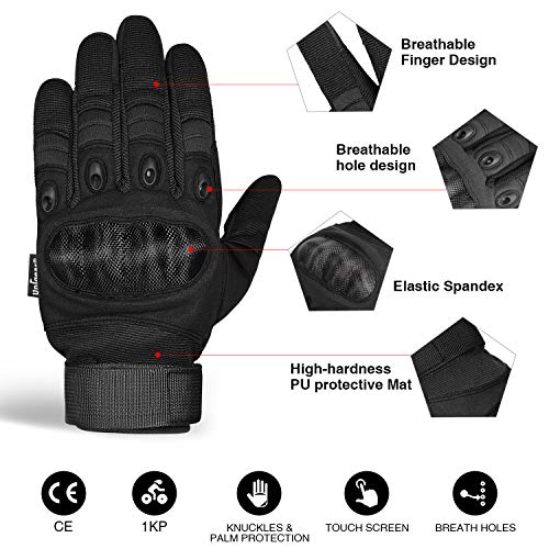 Unigear Guantes para Moto Pantalla Táctil Guantes Tácticos Militares Dedo Completo Antideslizante CE Verificada Universal para Motocicleta Bicicleta Bici Ciclismo Deportivos MTB ATV