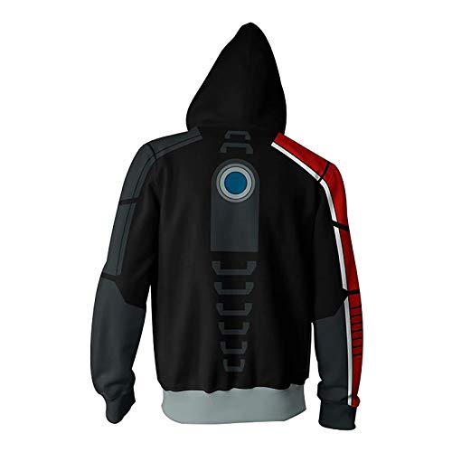 Unisex 3D Impreso Mass Effect N7 Chaqueta con capucha Sudadera Juego de rol Mass Effect Cosplay Disfraz N7 Suéter Camisa Anime Película Cremallera Chaqueta con capucha Cosplay para hombres Mujeres