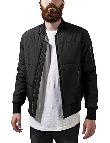 Urban Classics Basic Quilt Bomber Jacket Chaqueta, Negro (Black 7), S para Hombre