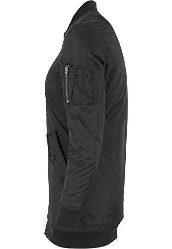 Urban Classics Jacke Long Bomber Jacket Chaqueta, Negro (Schwarz), Small (Talla del Fabricante: Small) para Mujer