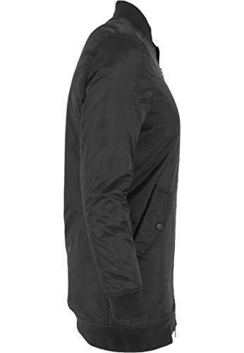 Urban Classics Jacke Long Bomber Jacket Chaqueta, Negro (Schwarz), Small (Talla del Fabricante: Small) para Mujer