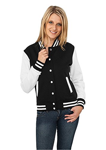 Urban Classics Ladies 2-Tone College Sweatjacket Chaqueta deportiva, Multicolor (Blk/Wht), XXL para Mujer