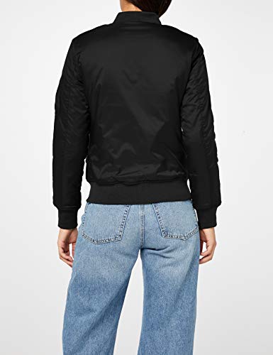 Urban Classics Ladies Basic Bomber Jacket Chaqueta, Negro - Negro (Negro 7), 34 (Tamaño del Fabricante: XS) para Mujer