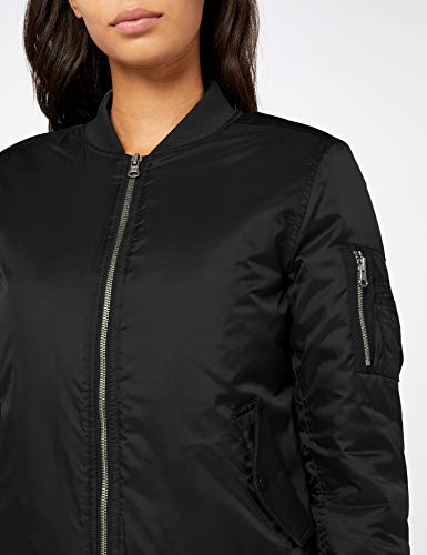 Urban Classics Ladies Basic Bomber Jacket Chaqueta, Negro - Negro (Negro 7), 34 (Tamaño del Fabricante: XS) para Mujer