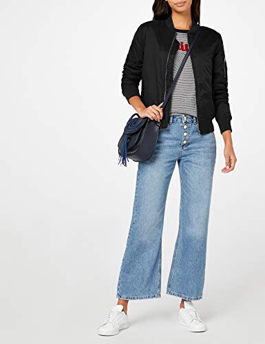 Urban Classics Ladies Basic Bomber Jacket Chaqueta, Negro - Negro (Negro 7), 36 (tamaño del Fabricante: S) para Mujer