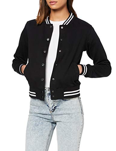 Urban Classics Ladies College Sweat Jacket chaqueta de chándal, Negro (blk/blk), XL para Mujer