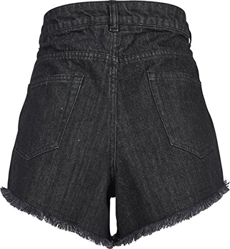 Urban Classics Ladies Denim Hotpants Pantalones Cortos, Negro (Black Washed 00709), M para Mujer