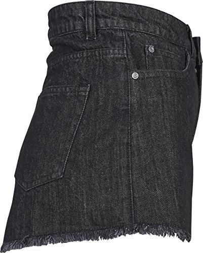 Urban Classics Ladies Denim Hotpants Pantalones Cortos, Negro (Black Washed 00709), M para Mujer
